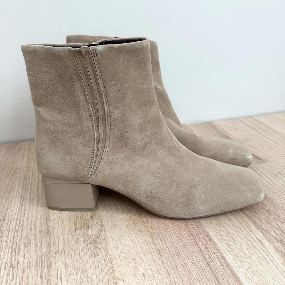 Franco Sarto Taupe Suede Ankle Boots